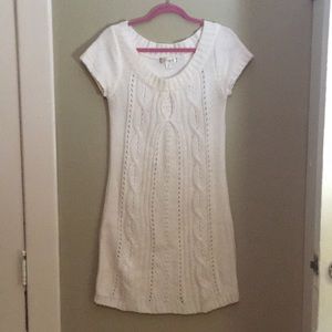 White sweater dress